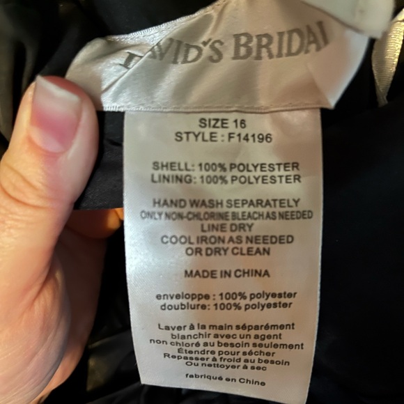 David's Bridal Elegant Strapless Black Gown - Picture 2 of 3